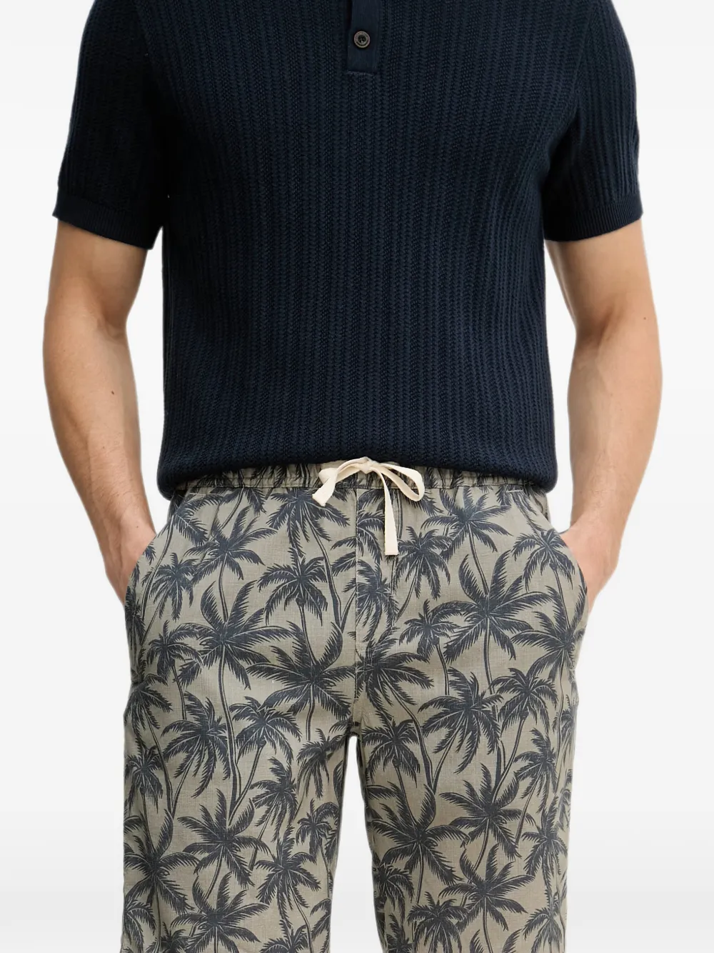 Joop! Russ Bermuda shorts met trekkoord Beige