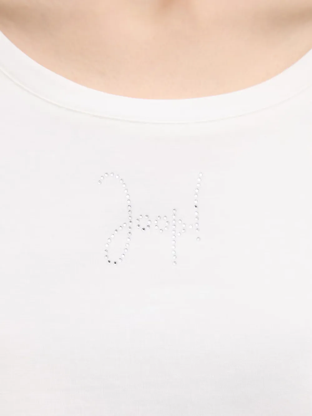 Joop! T-shirt met logo van stras Wit