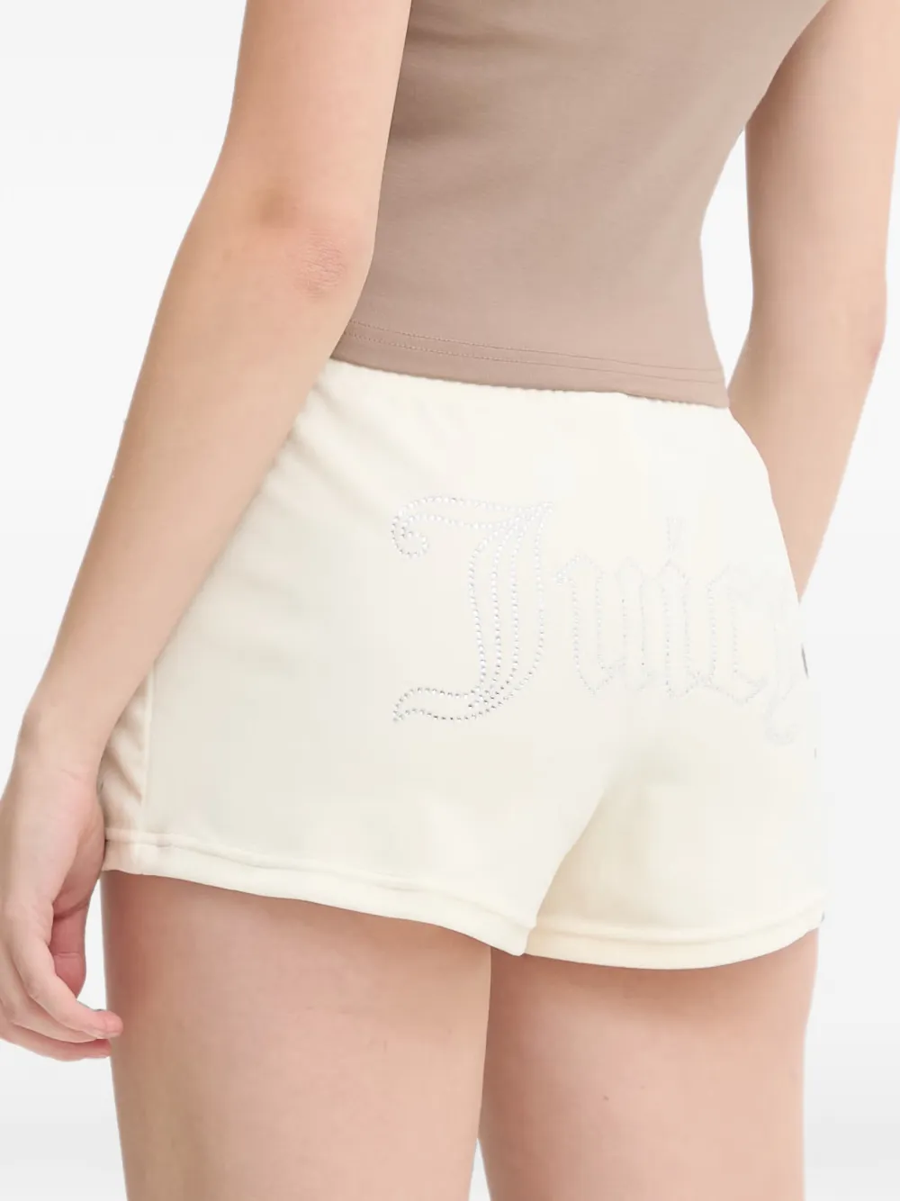 Juicy Couture Shorts verfraaid met stras en trekkoord Wit