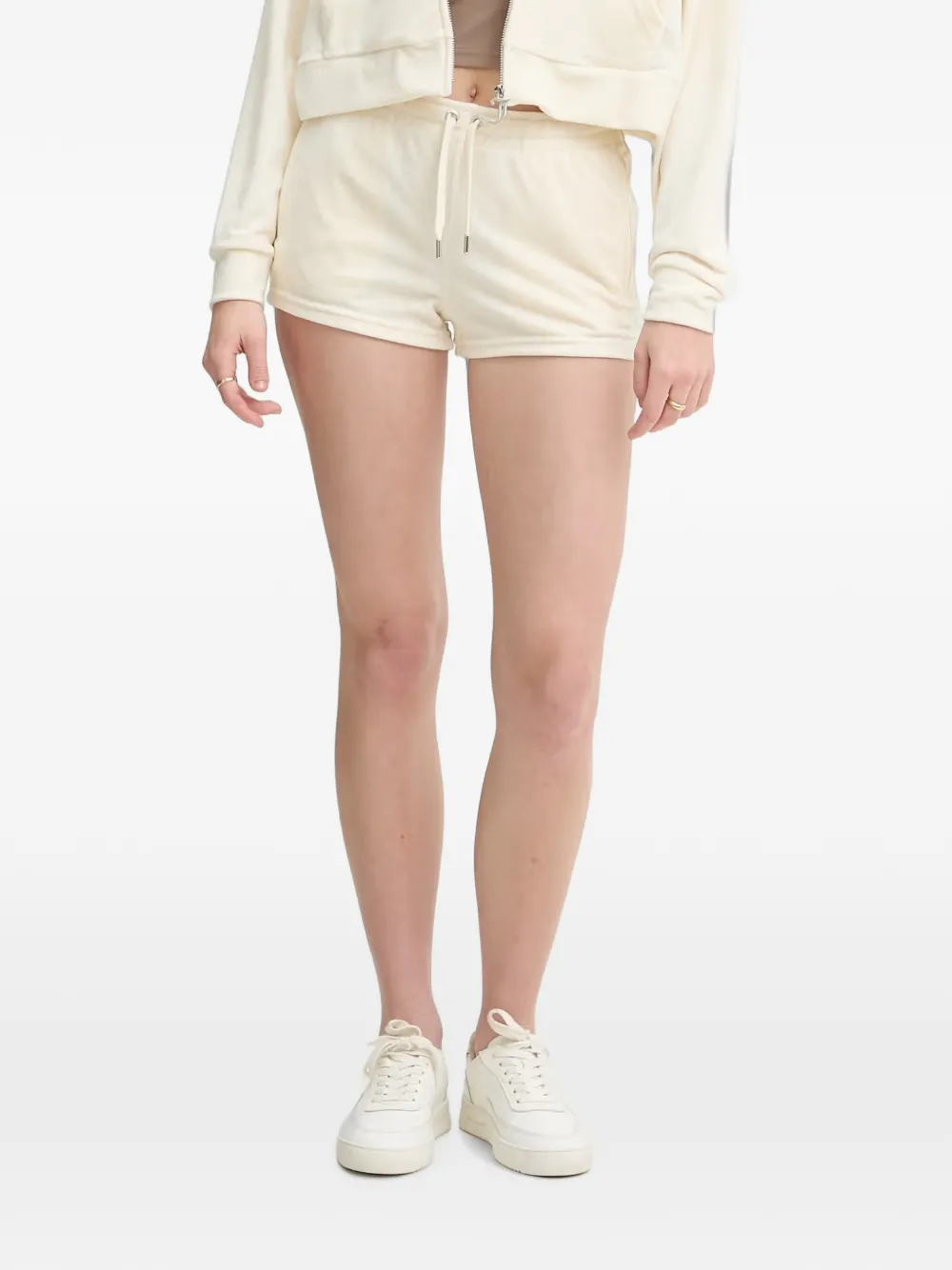 Juicy Couture rhinestone-embellished drawstring mini shorts - Bianco