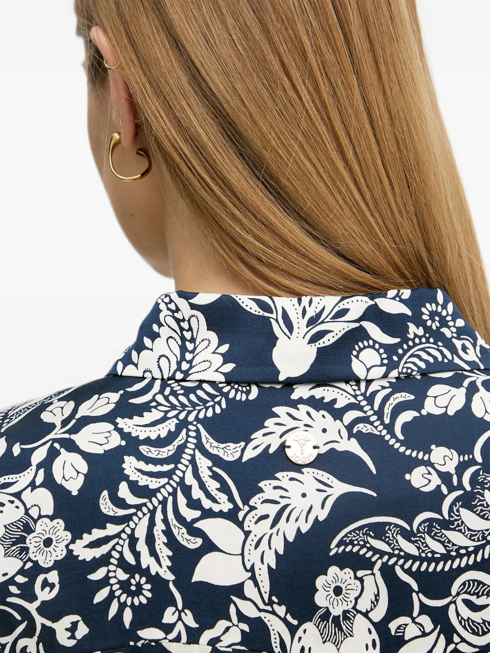 Joop! Bärbel blouse met bloemenprint Blauw