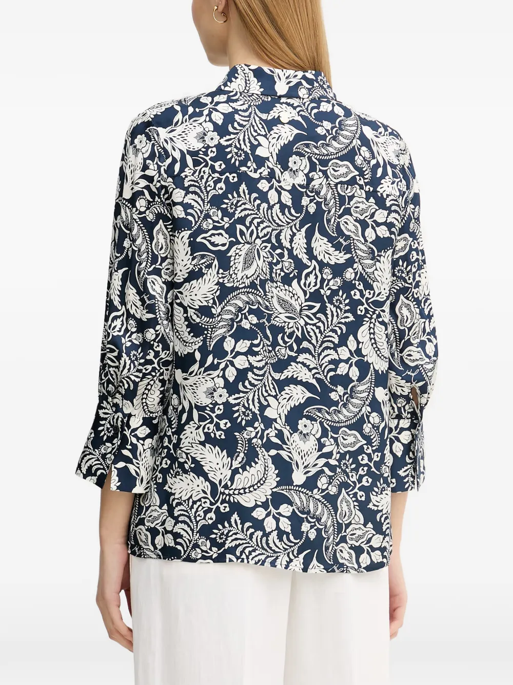 Joop! Bärbel blouse met bloemenprint Blauw