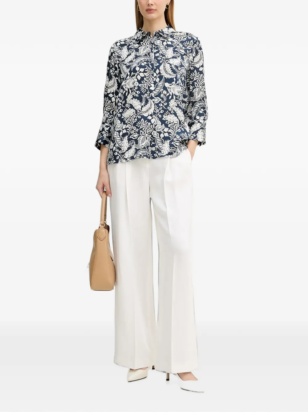 Joop! Bärbel blouse met bloemenprint Blauw