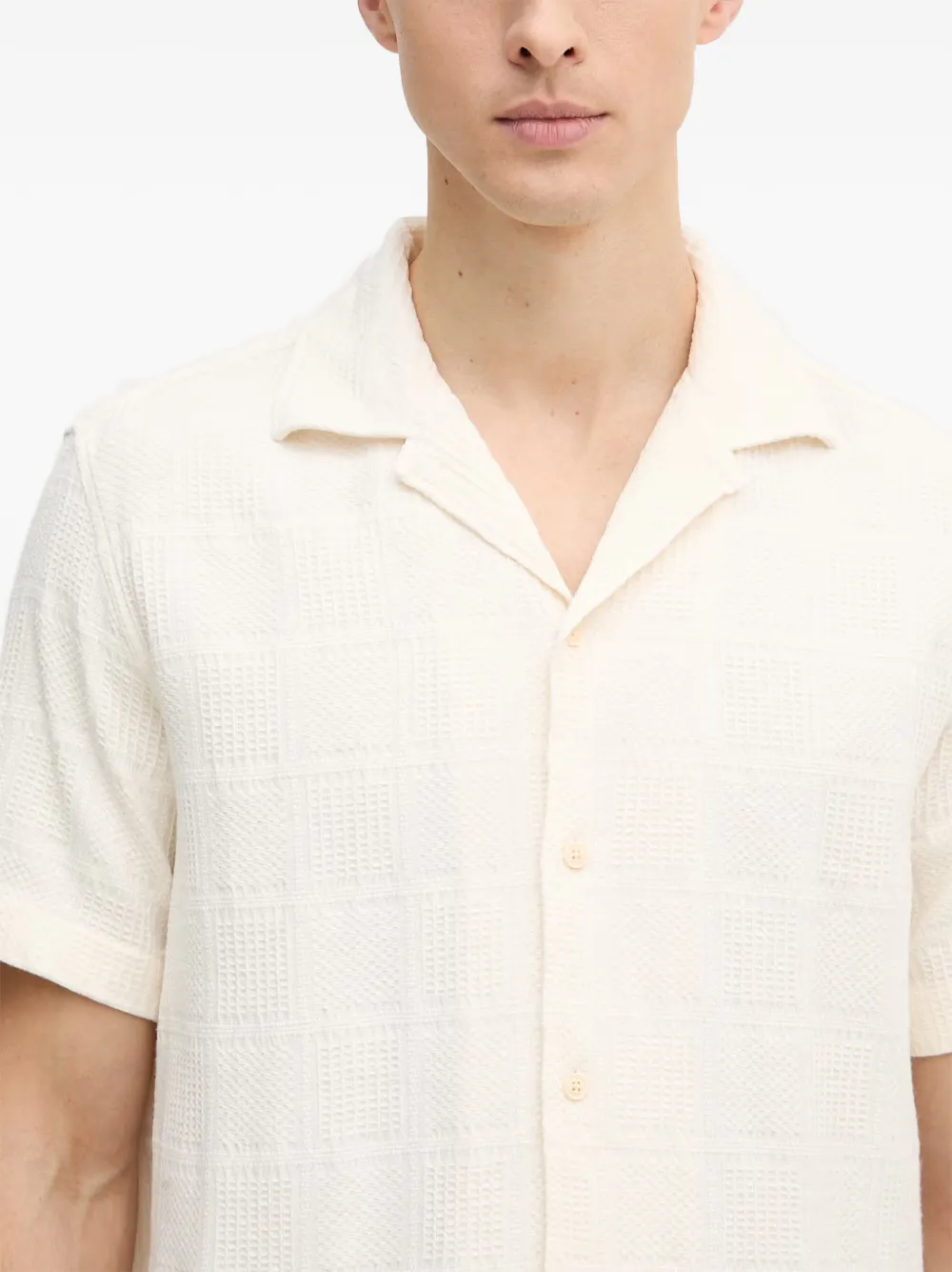 Joop! Hanau overhemd met korte mouwen Beige