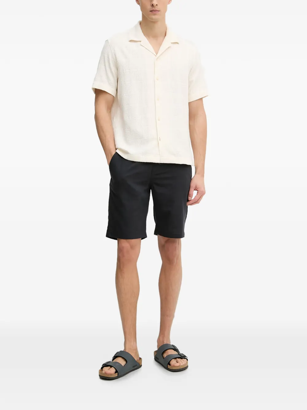 Joop! Hanau overhemd met korte mouwen Beige
