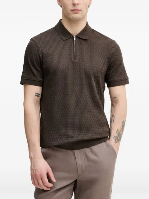 Joop! Franciscojose basket-weave zip-fastening polo shirt
