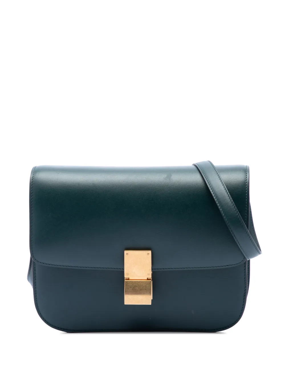 Celine Pre-Owned 2018 Medium Calfskin Classic Box crossbody bag - Verde