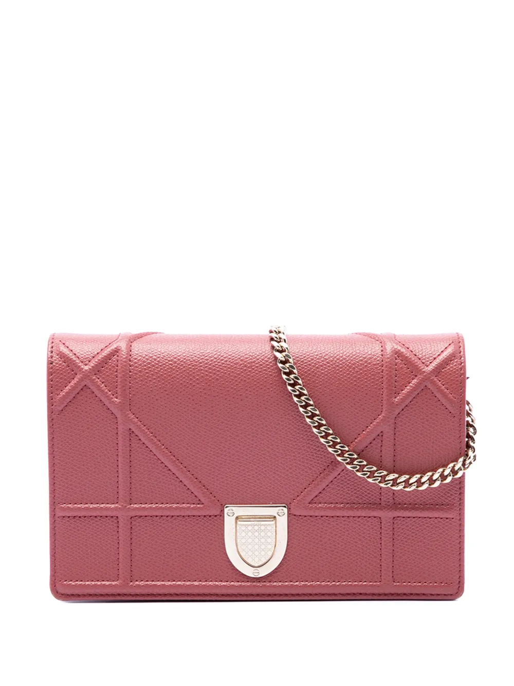 Christian Dior Pre-Owned 2019 Grained Calfskin Diorama Wallet on Chain crossbody bag - Rosso