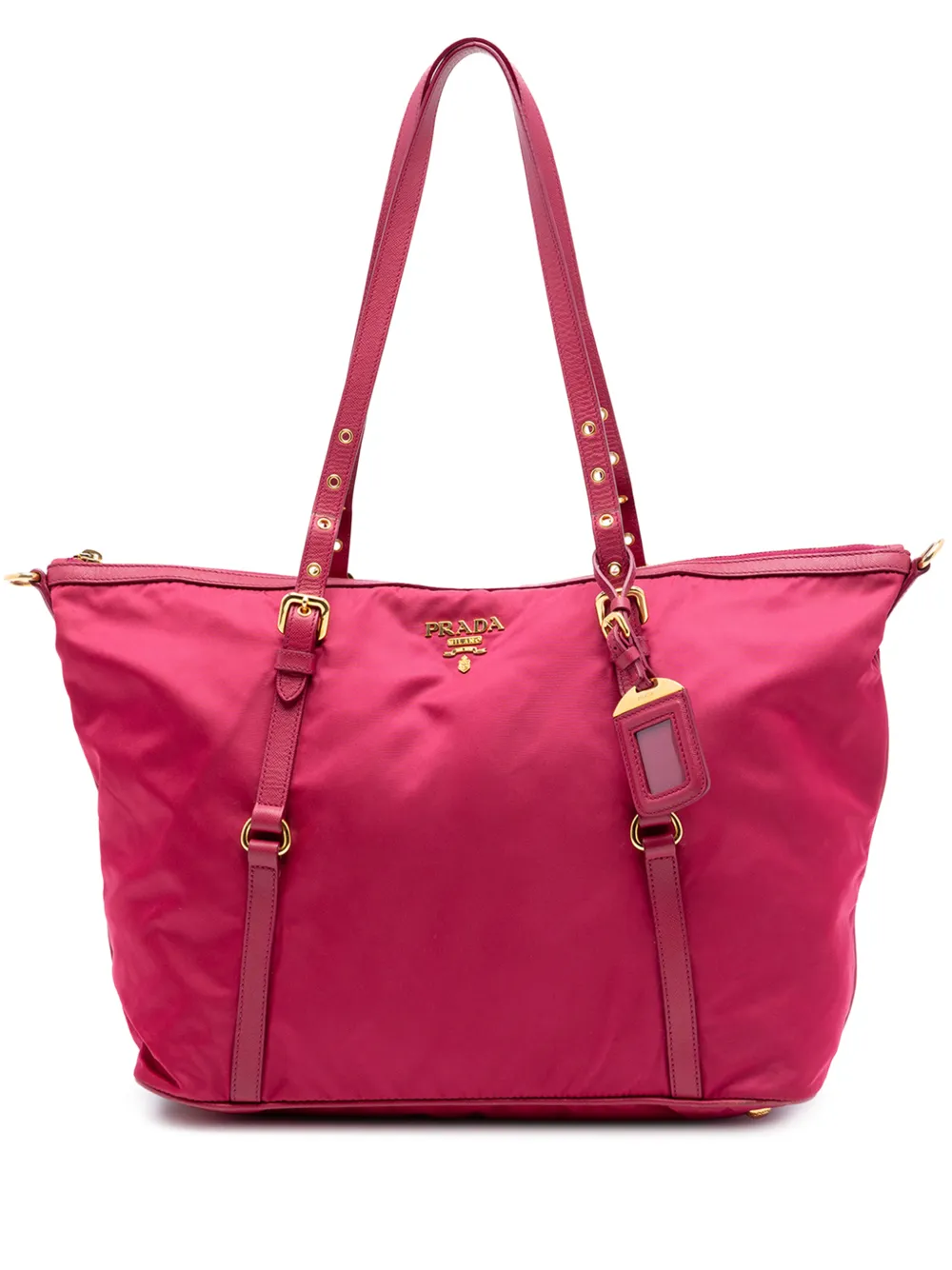 Prada Pre-Owned 2013-2025 Saffiano Trimmed Tessuto satchel - Rosa