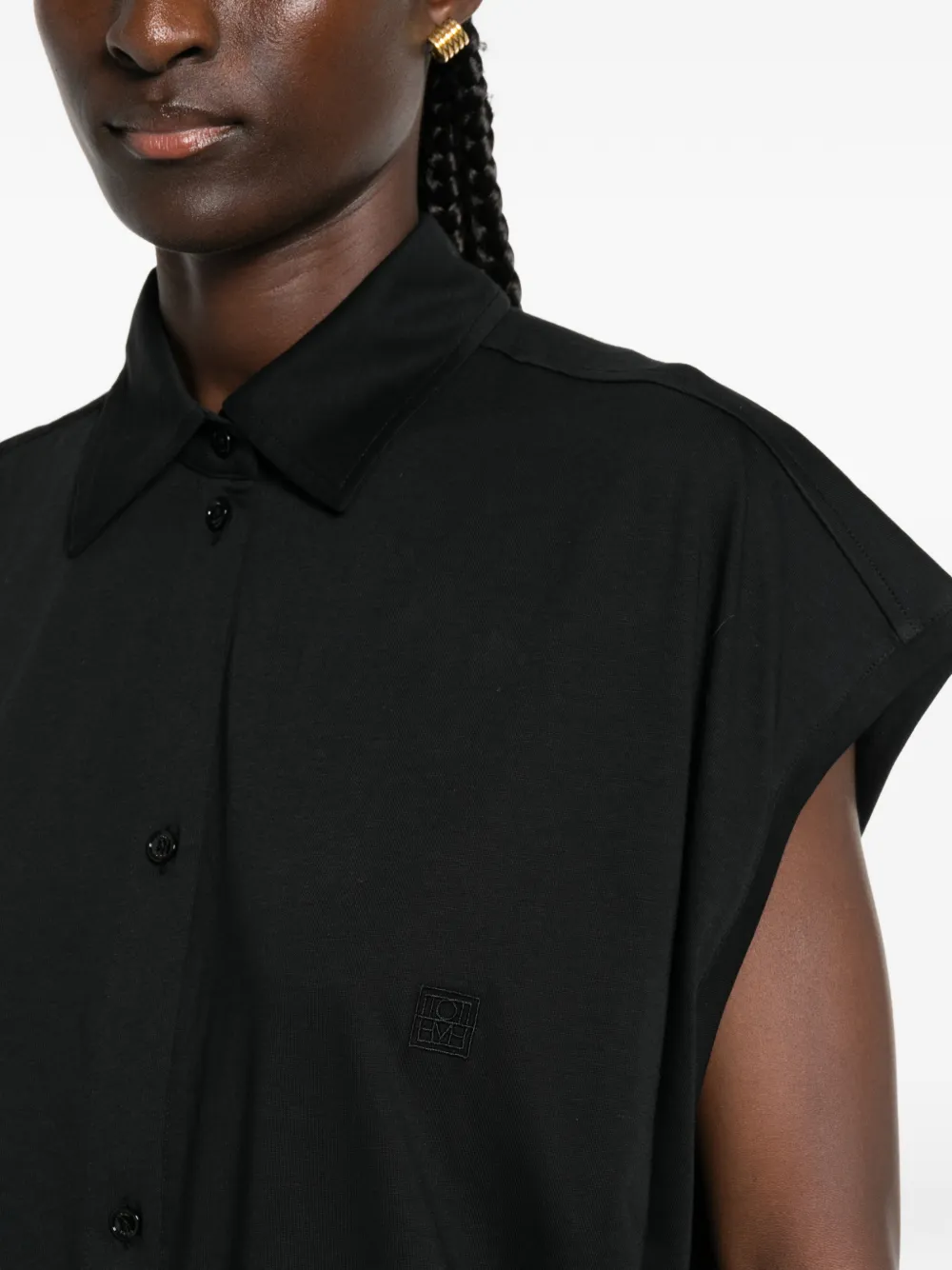 TOTEME Mouwloze midi-blousejurk met knoopsluiting Zwart