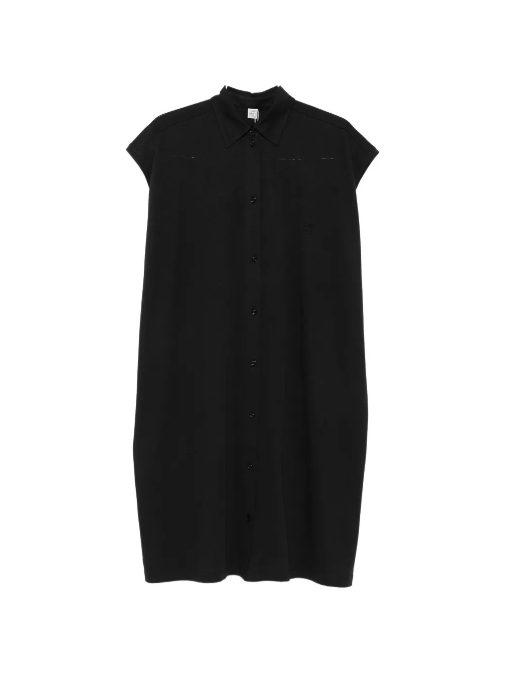 TOTEME button-fastening sleeveless midi shirt dress - Schwarz
