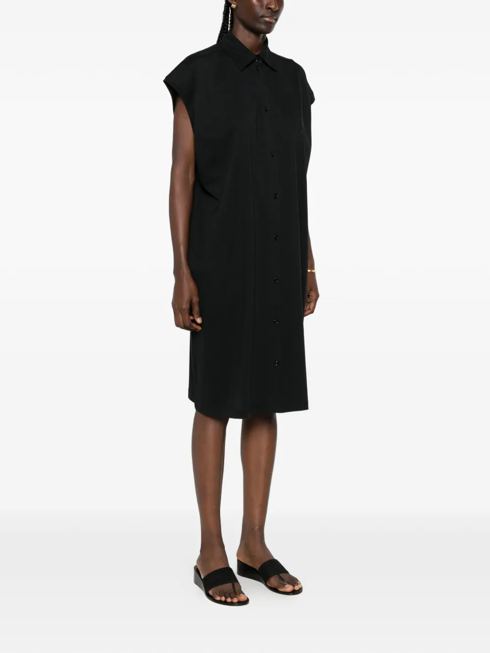 TOTEME Mouwloze midi-blousejurk met knoopsluiting Zwart