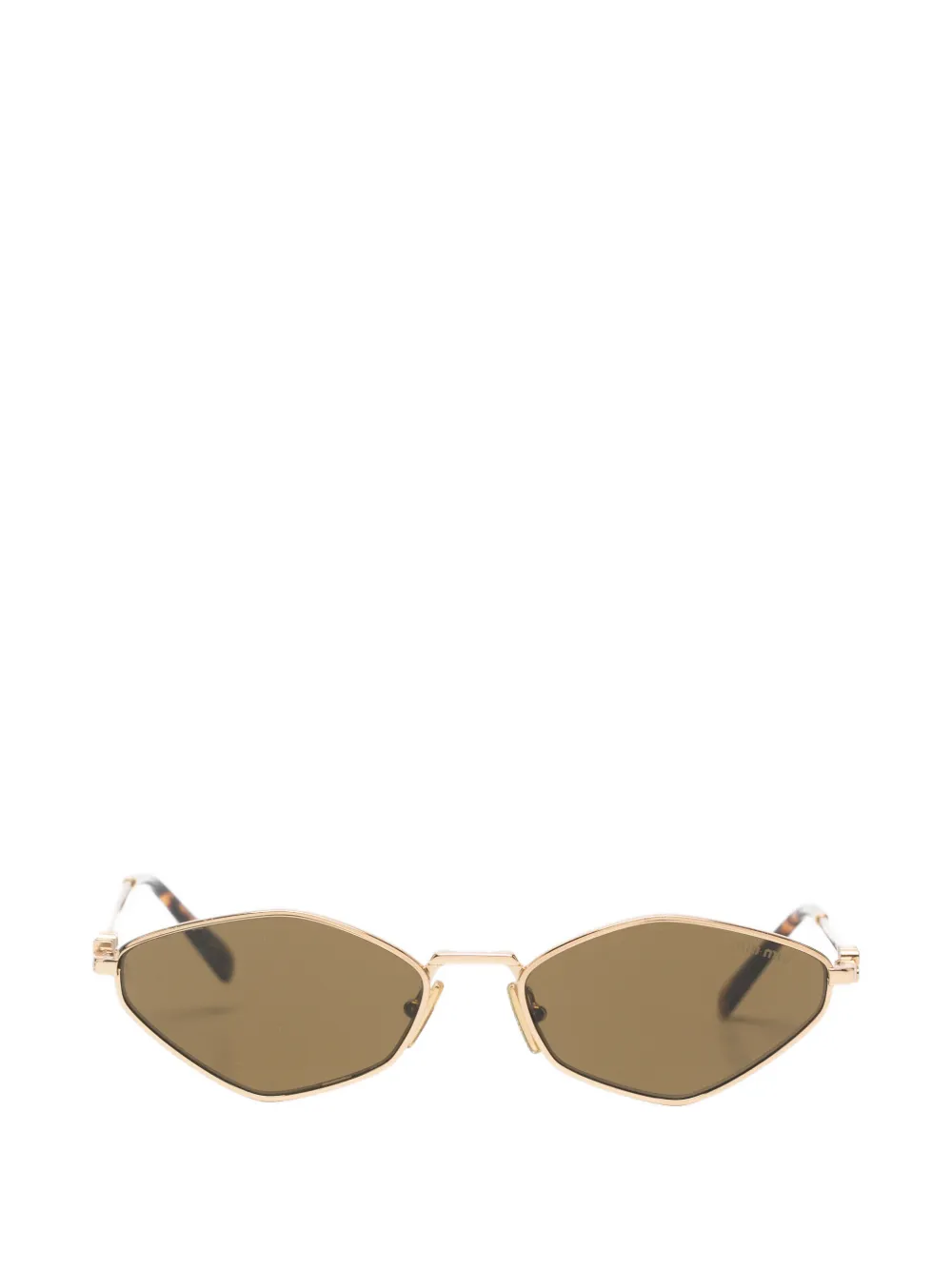 Miu Miu Pre-Owned geometric-frame sunglasses - Oro