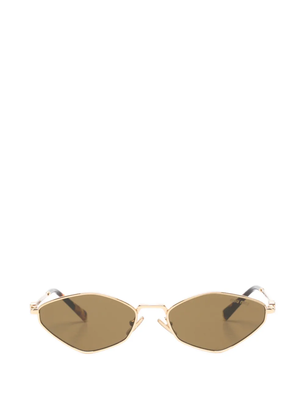 Miu Miu Pre-Owned geometric-frame sunglasses - Oro