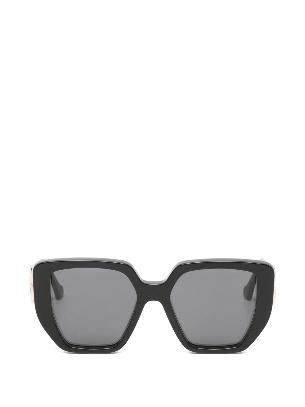 Gucci Pre-Owned Double G geometric-frame sunglasses - Nero