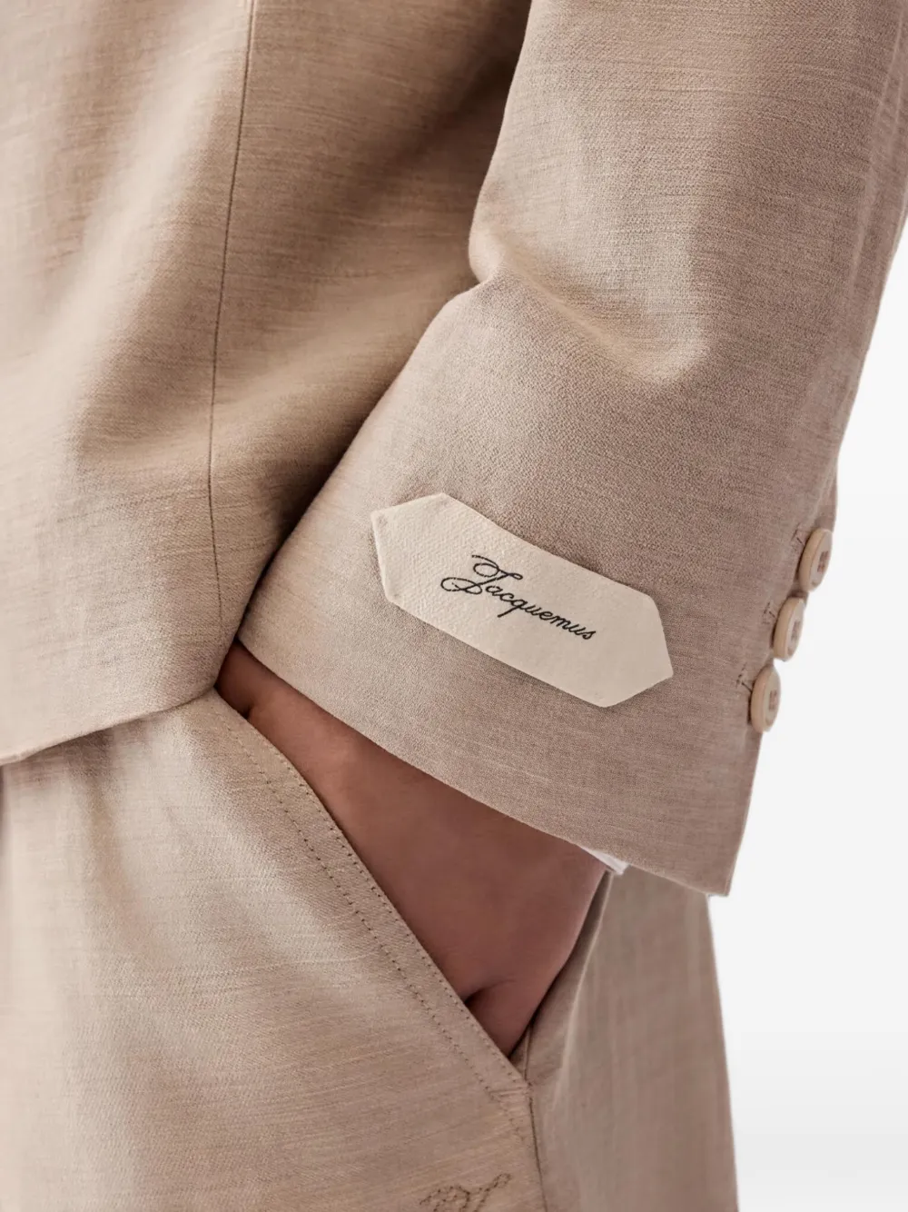 Jacquemus The Melo blazer met logopatch Beige