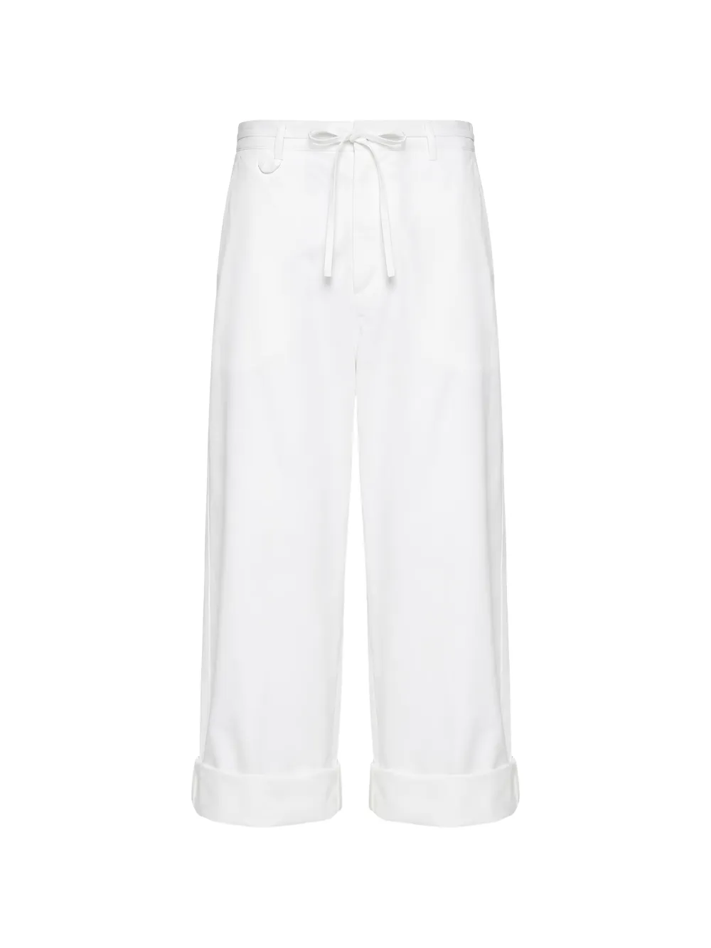 Jacquemus drawstring-waist turn-up trousers - White
