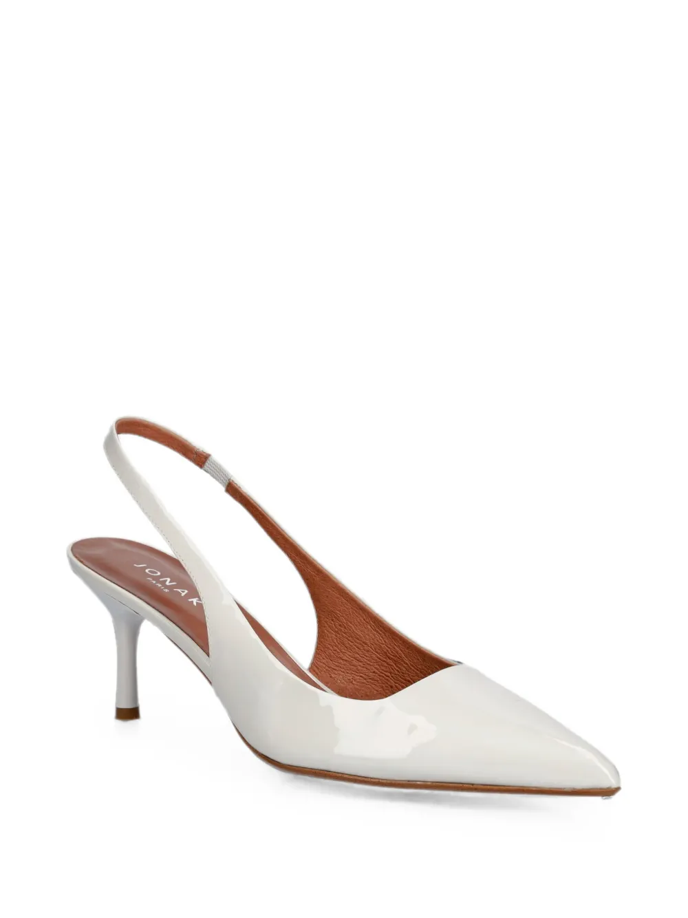 JONAK PARIS Diamantine slingback pumps met puntige neus Wit