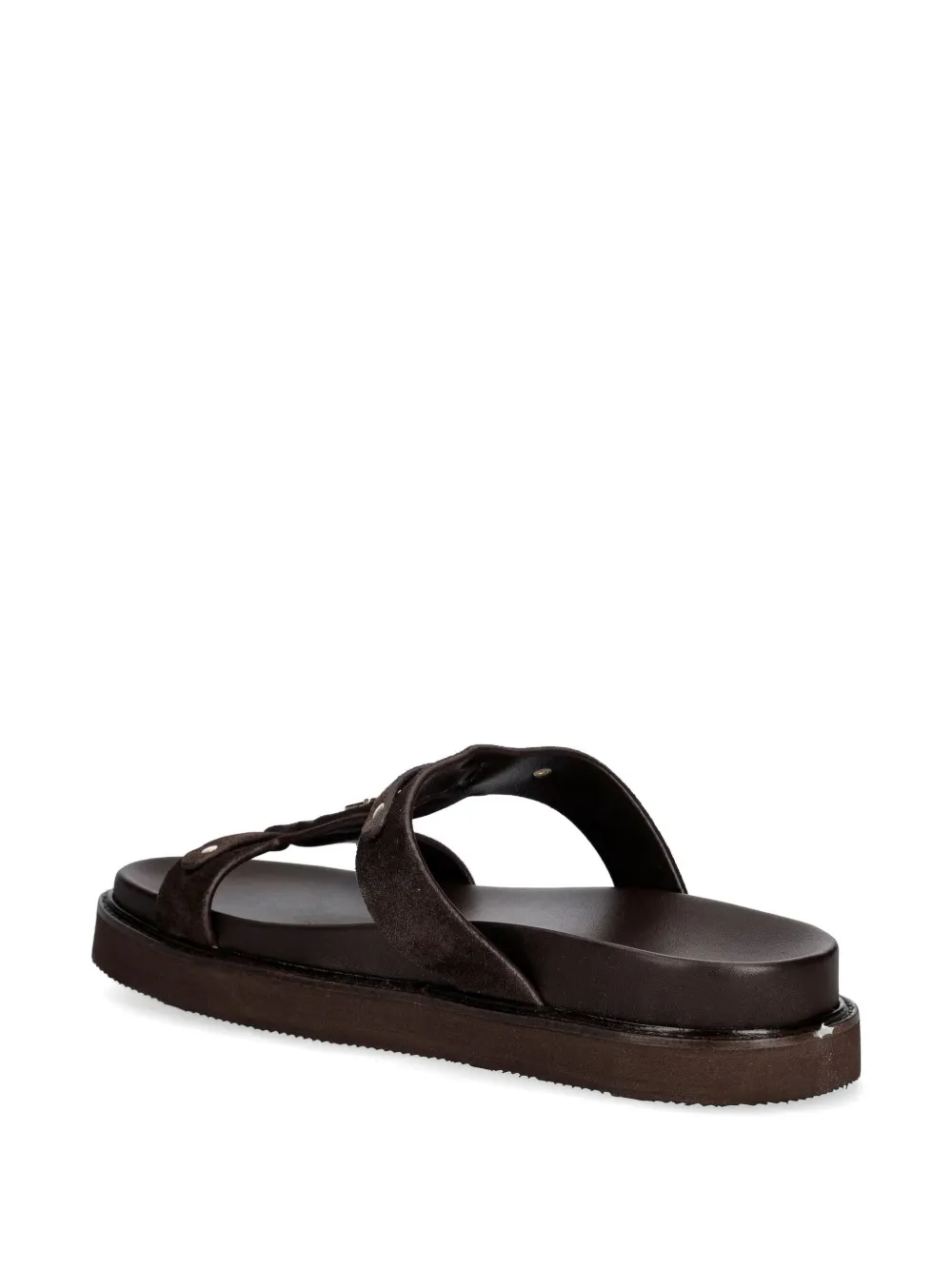 JONAK PARIS Luana sandalen met logoplakkaat en studs Bruin