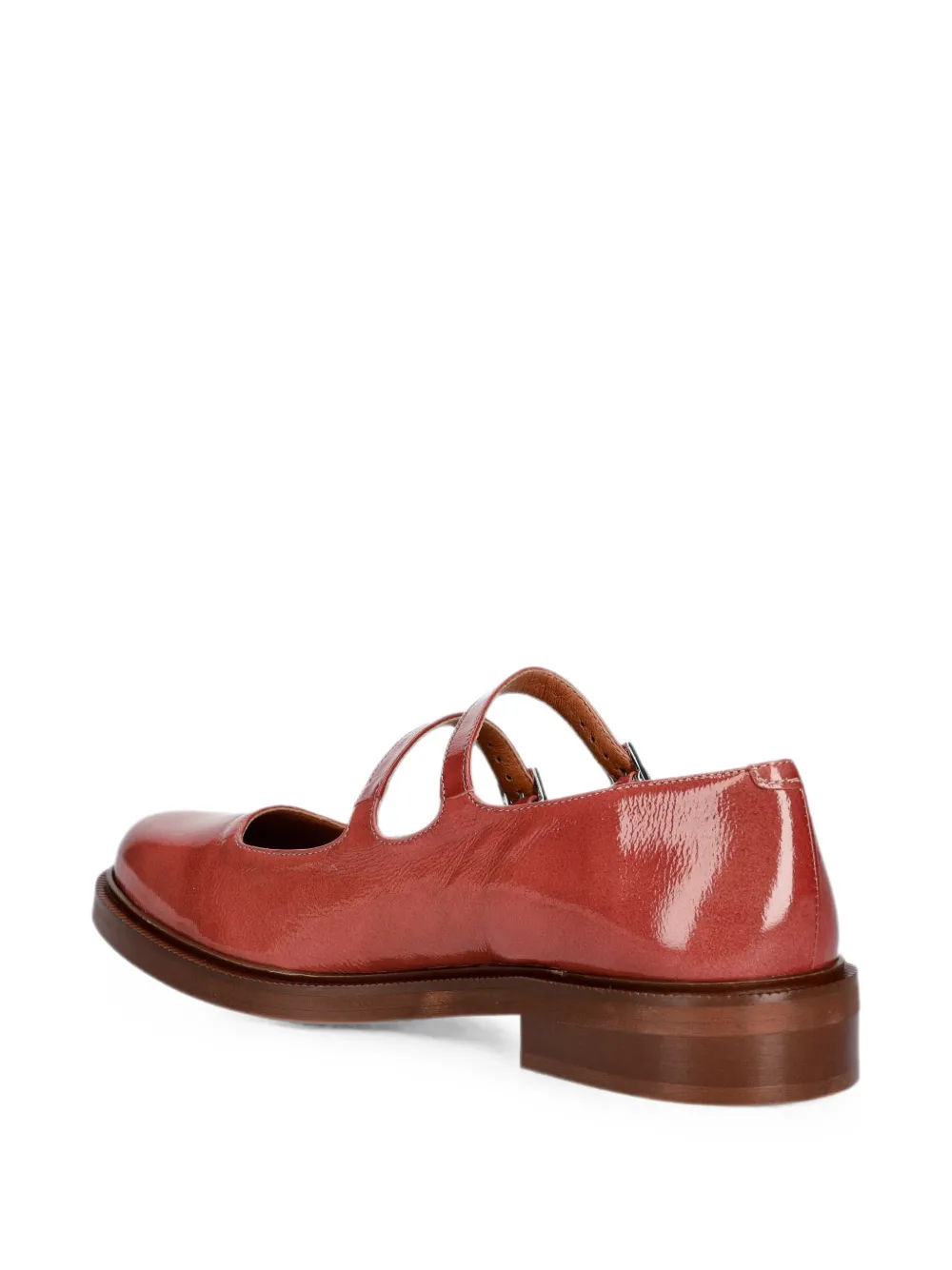 JONAK PARIS Dreamy buckle-fastening leather ballet flats Roze