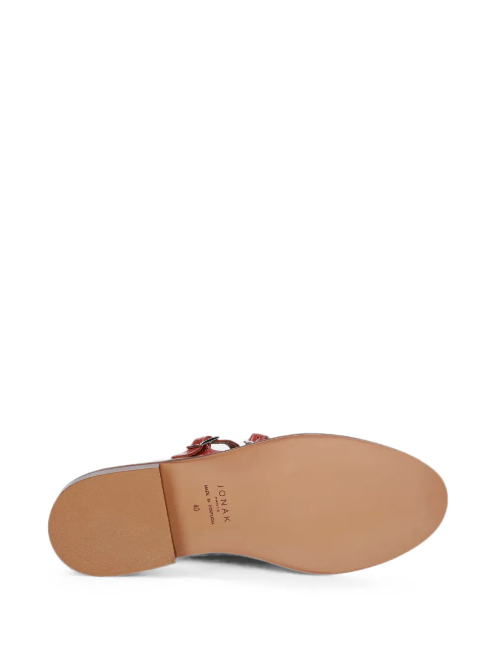 JONAK PARIS Dreamy buckle-fastening leather ballet flats Roze