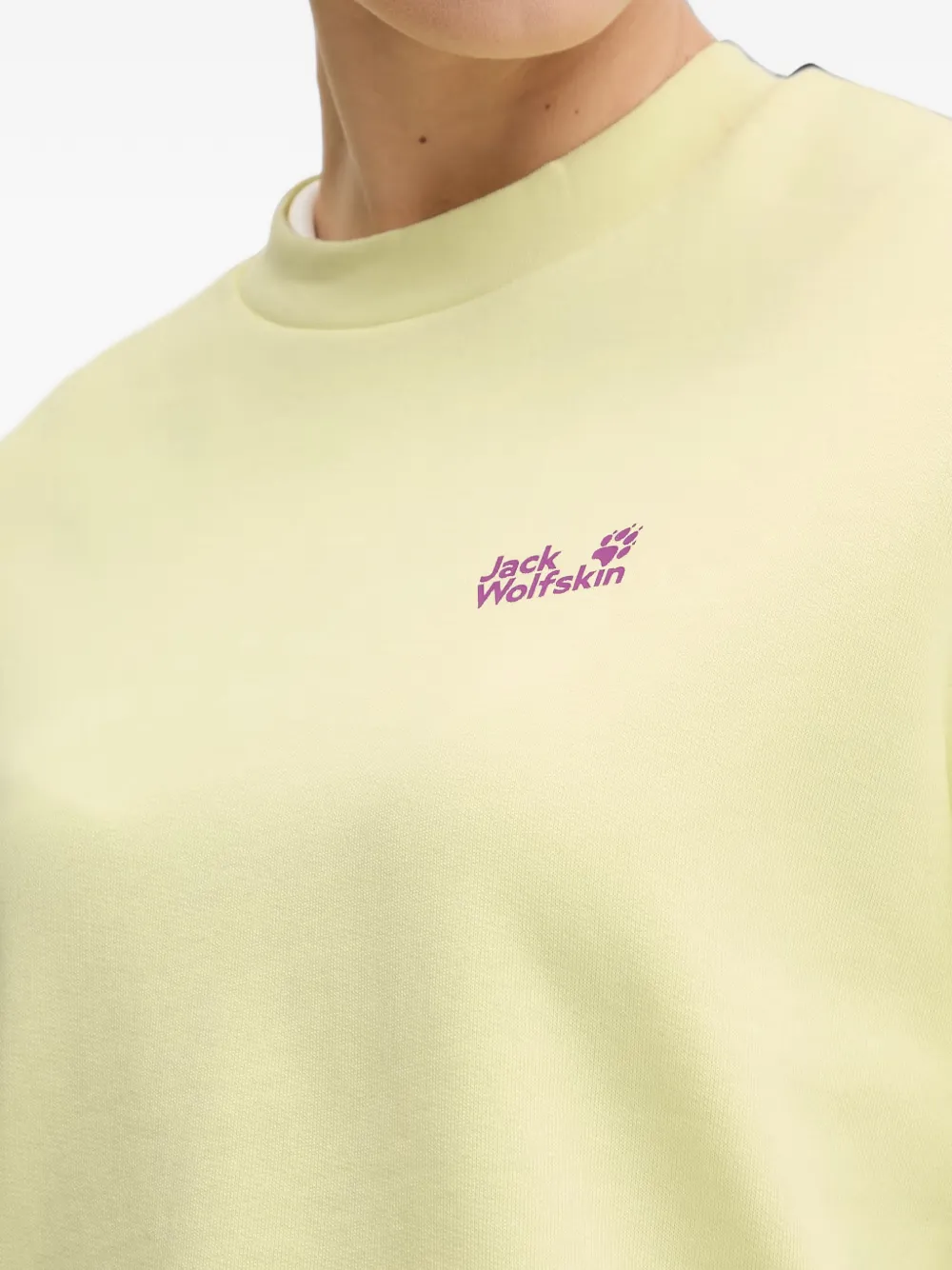 JACK WOLFSKIN Celebrate The Paw sweater met logoprint Geel