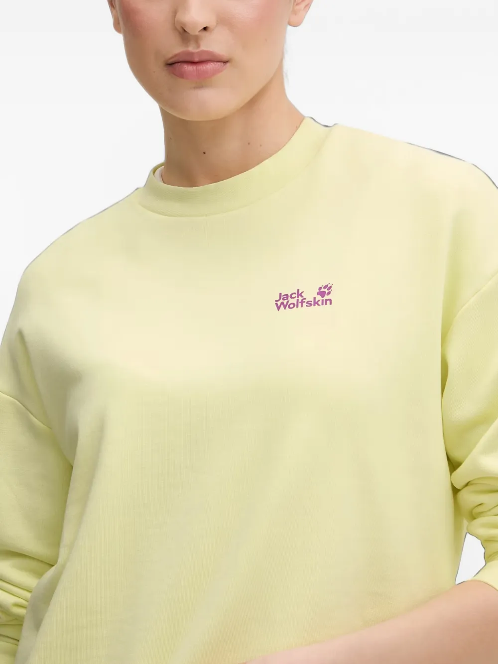 JACK WOLFSKIN Celebrate The Paw sweater met logoprint Geel