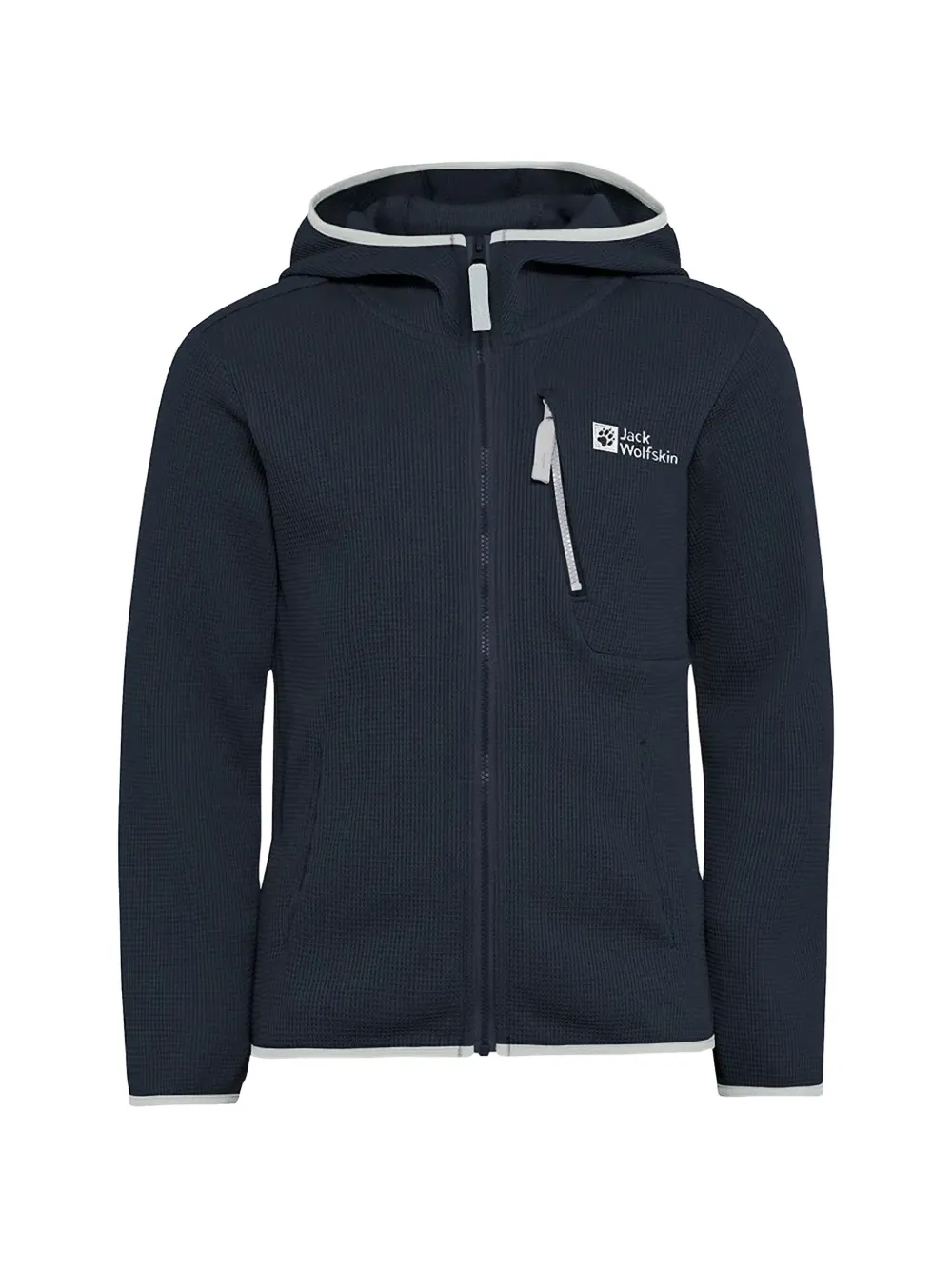JACK WOLFSKIN Actamicrid Midplayer waffle-knit hooded jacket Blauw