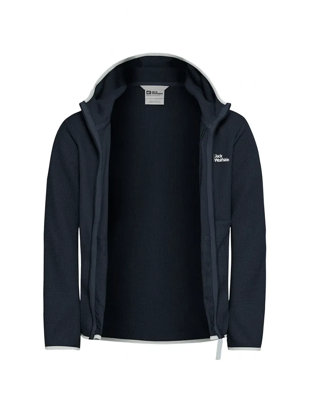 JACK WOLFSKIN Actamicrid Midplayer waffle-knit hooded jacket Blauw