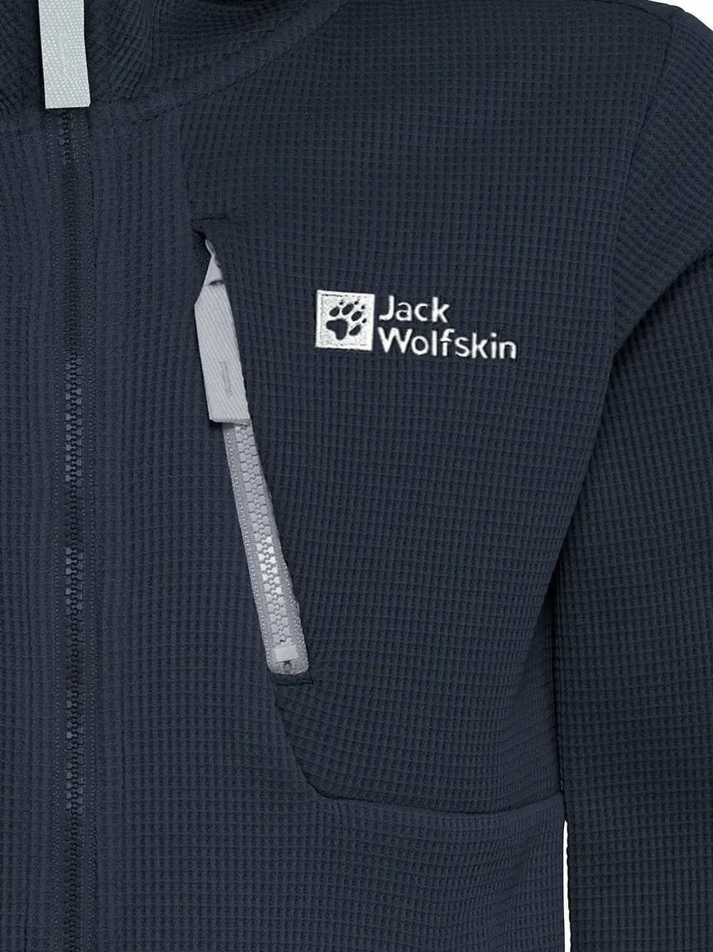 JACK WOLFSKIN Actamicrid Midplayer waffle-knit hooded jacket Blauw