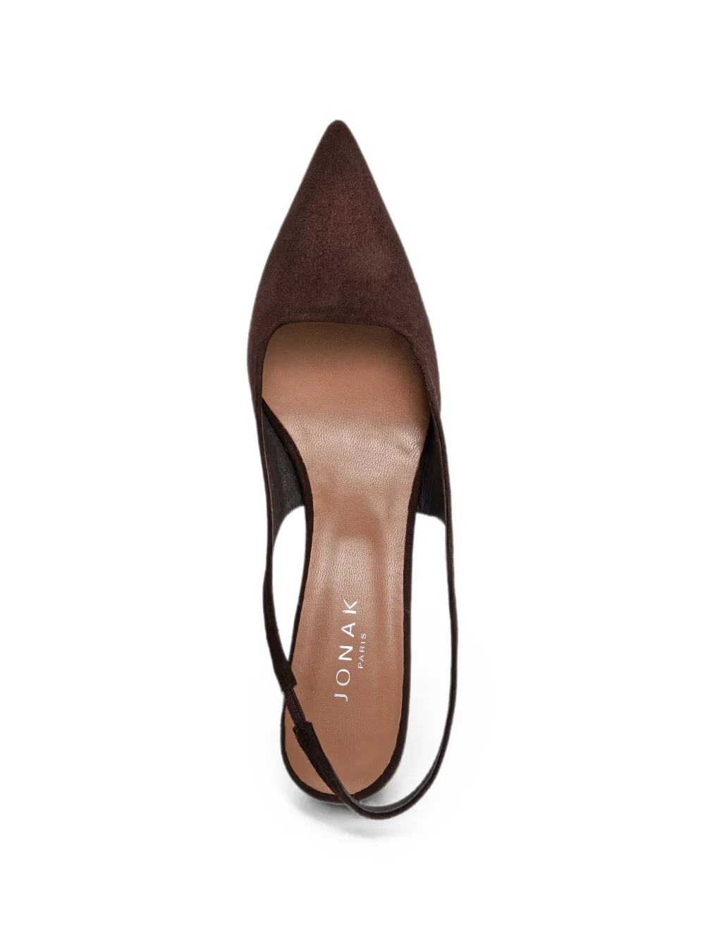JONAK PARIS Diamantine slingback pumps met puntige neus Bruin