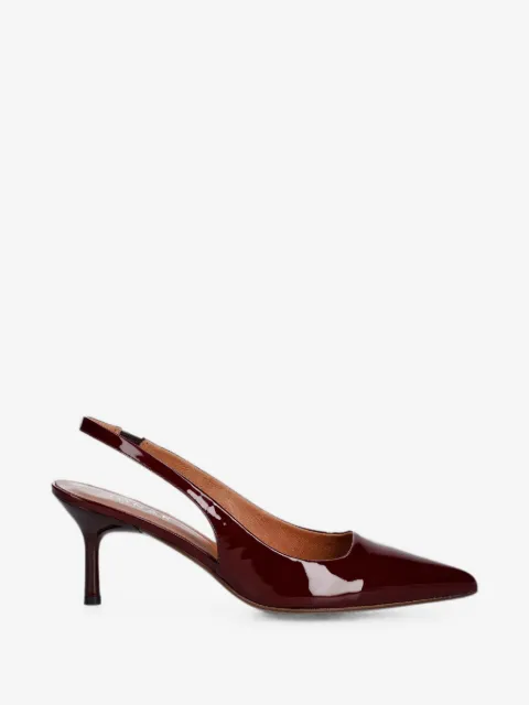 JONAK PARIS Diamantine patent-finish leather slingback pumps