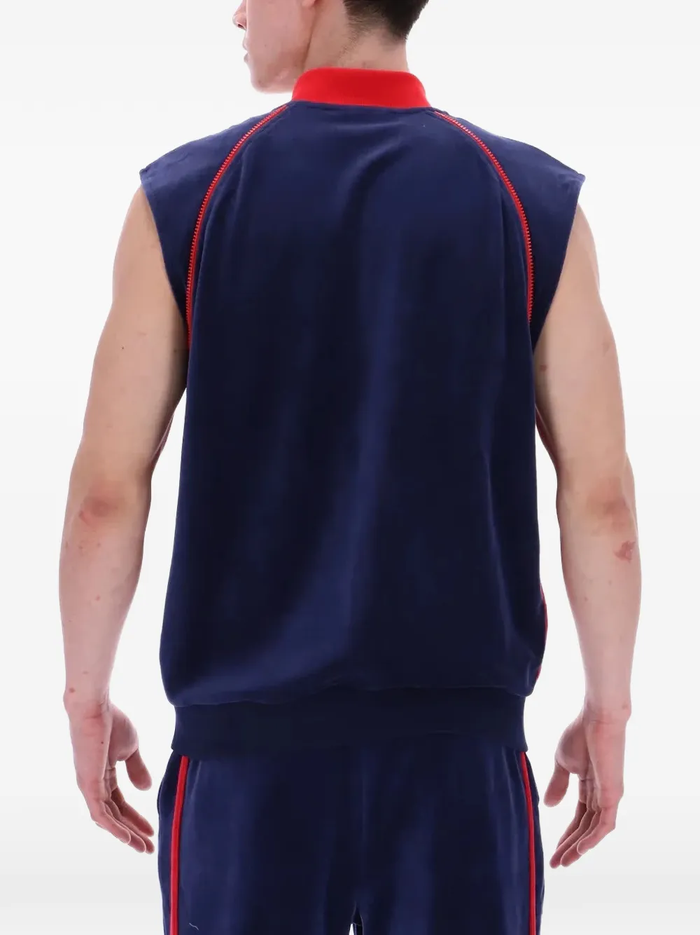Fila Fluwelen trainingsjack met logopatch Blauw