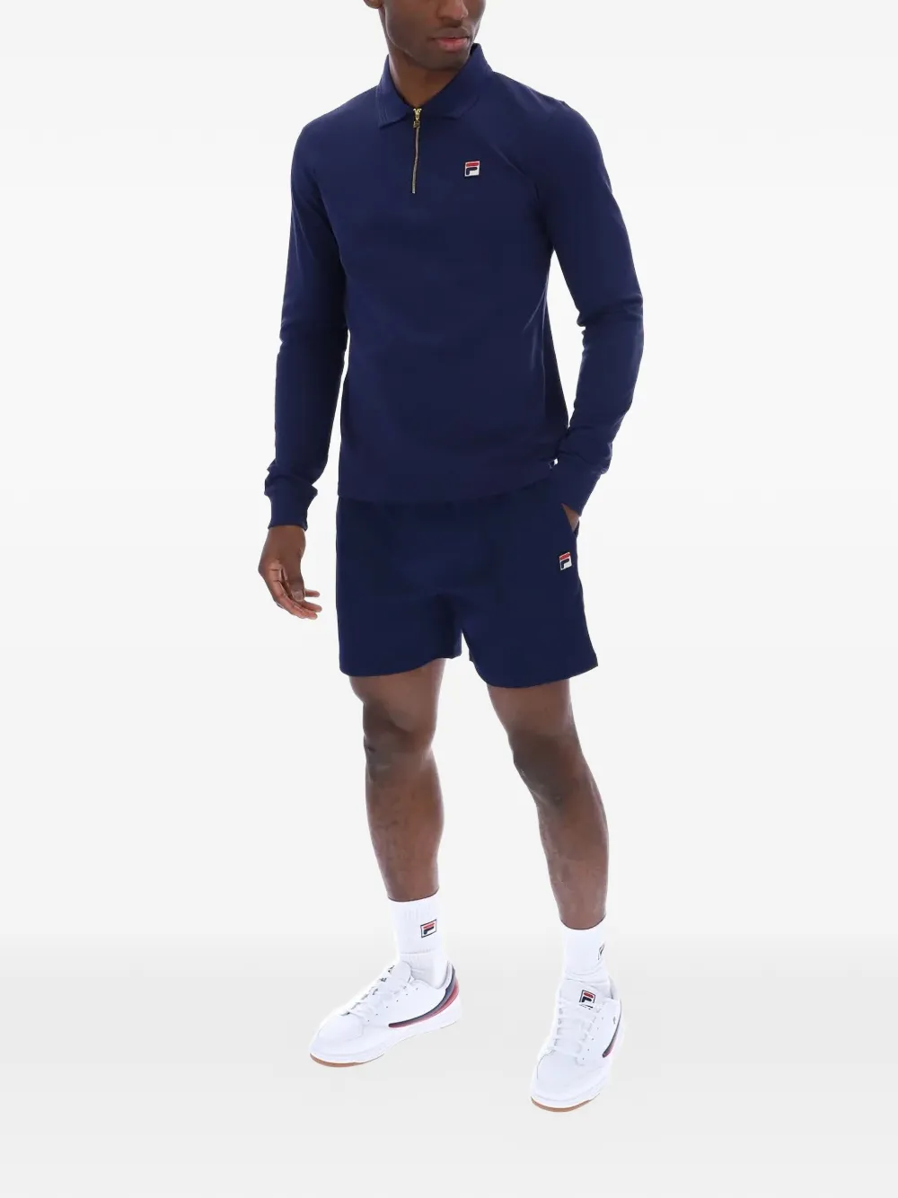 Fila Emilian poloshirt met ritssluiting en lange mouwen Blauw