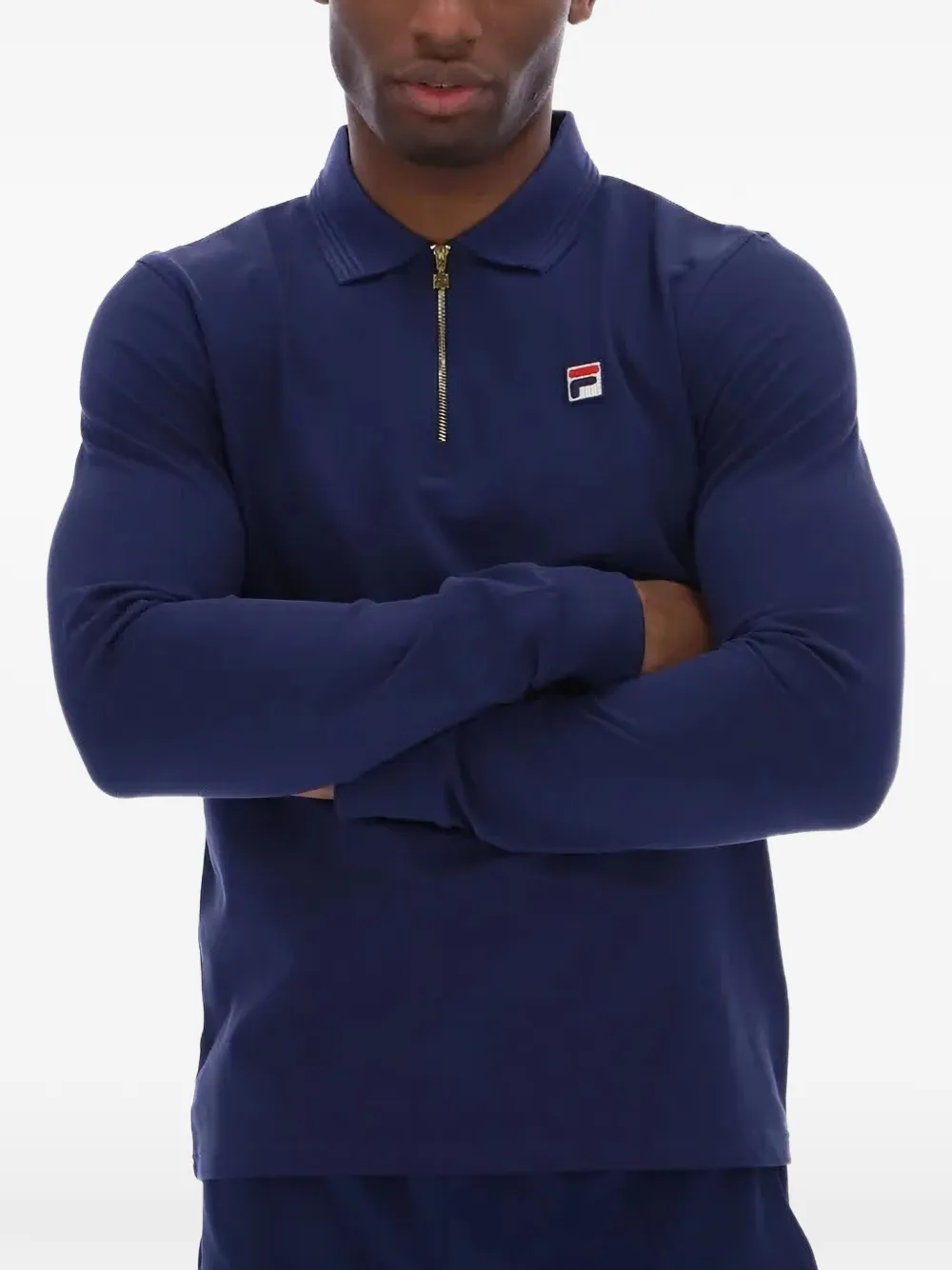 Fila Emilian poloshirt met ritssluiting en lange mouwen Blauw