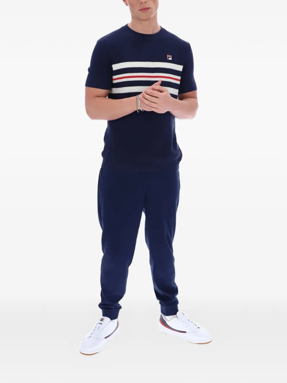 Fila Gerardo T-shirt met streepdetail Blauw