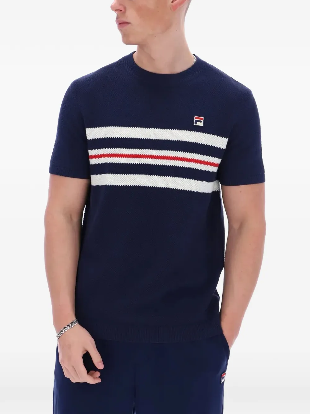 Fila Gerardo T-shirt met streepdetail Blauw