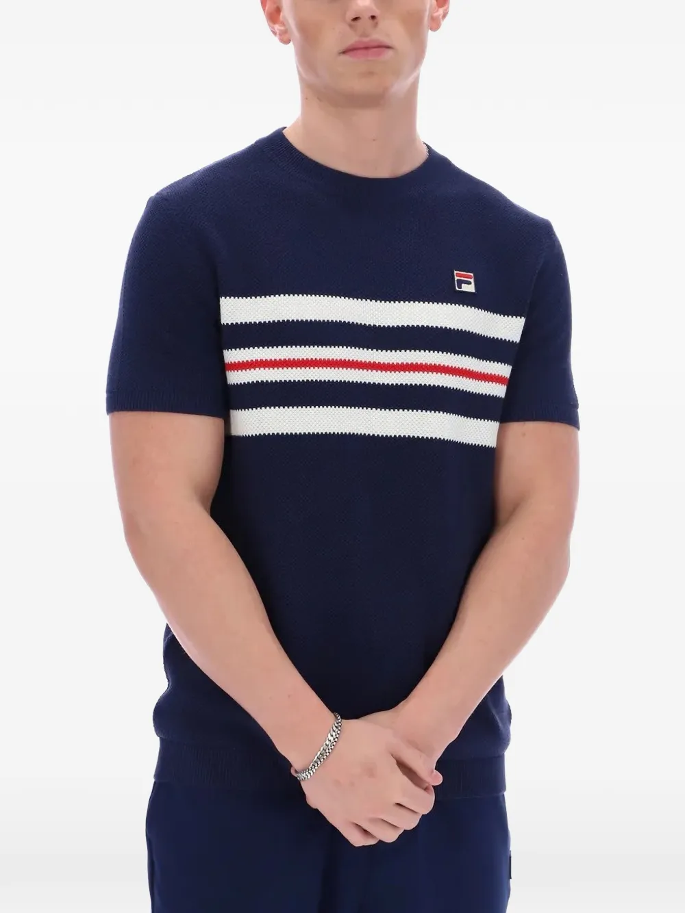 Fila Gerardo T-shirt met streepdetail Blauw