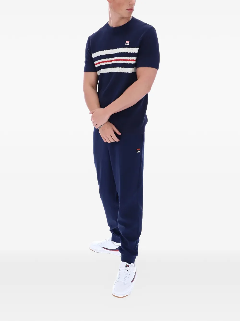 Fila Gerardo T-shirt met streepdetail Blauw