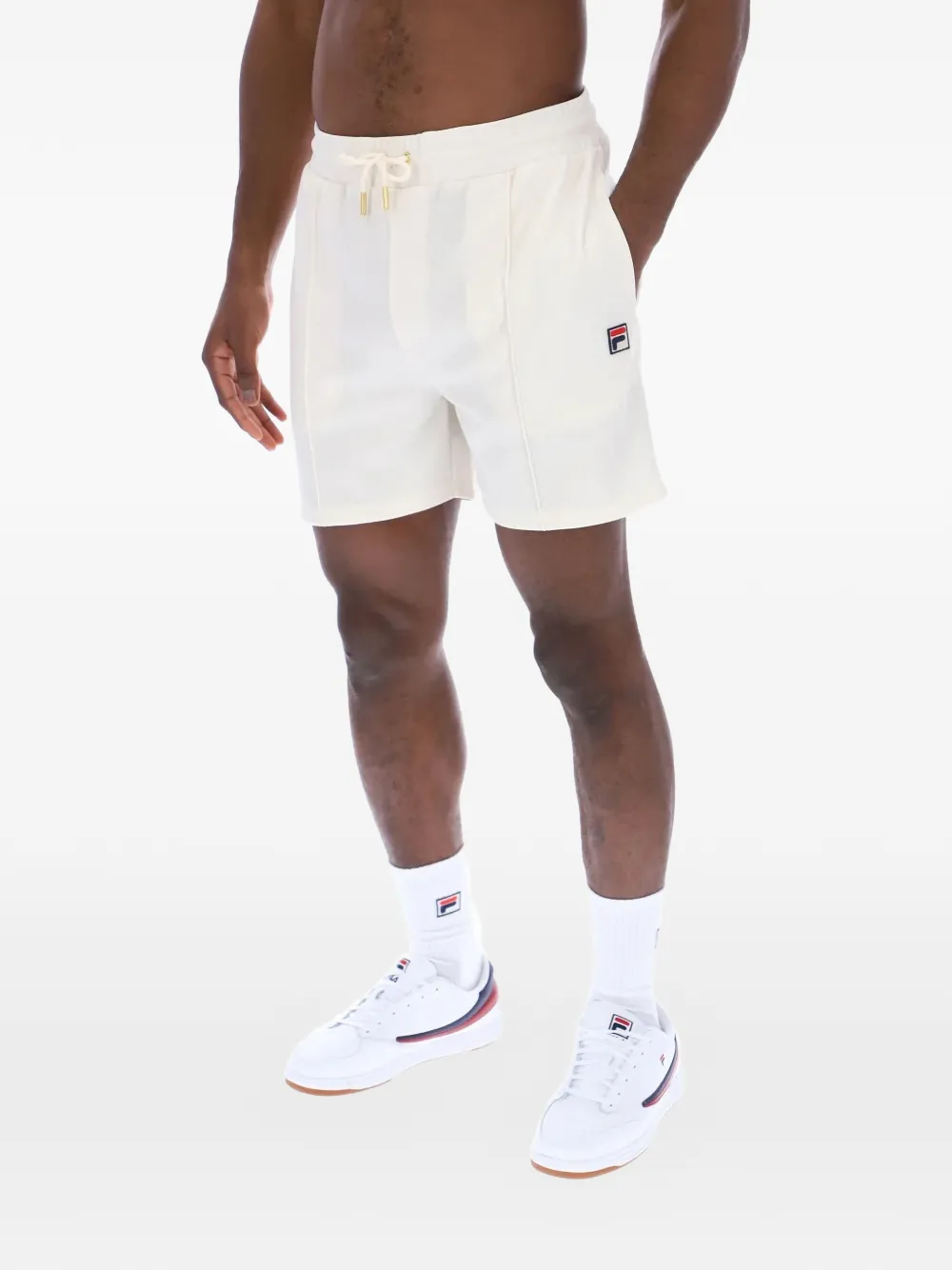 Fila Trainingsshorts met trekkoord en logopatch Wit