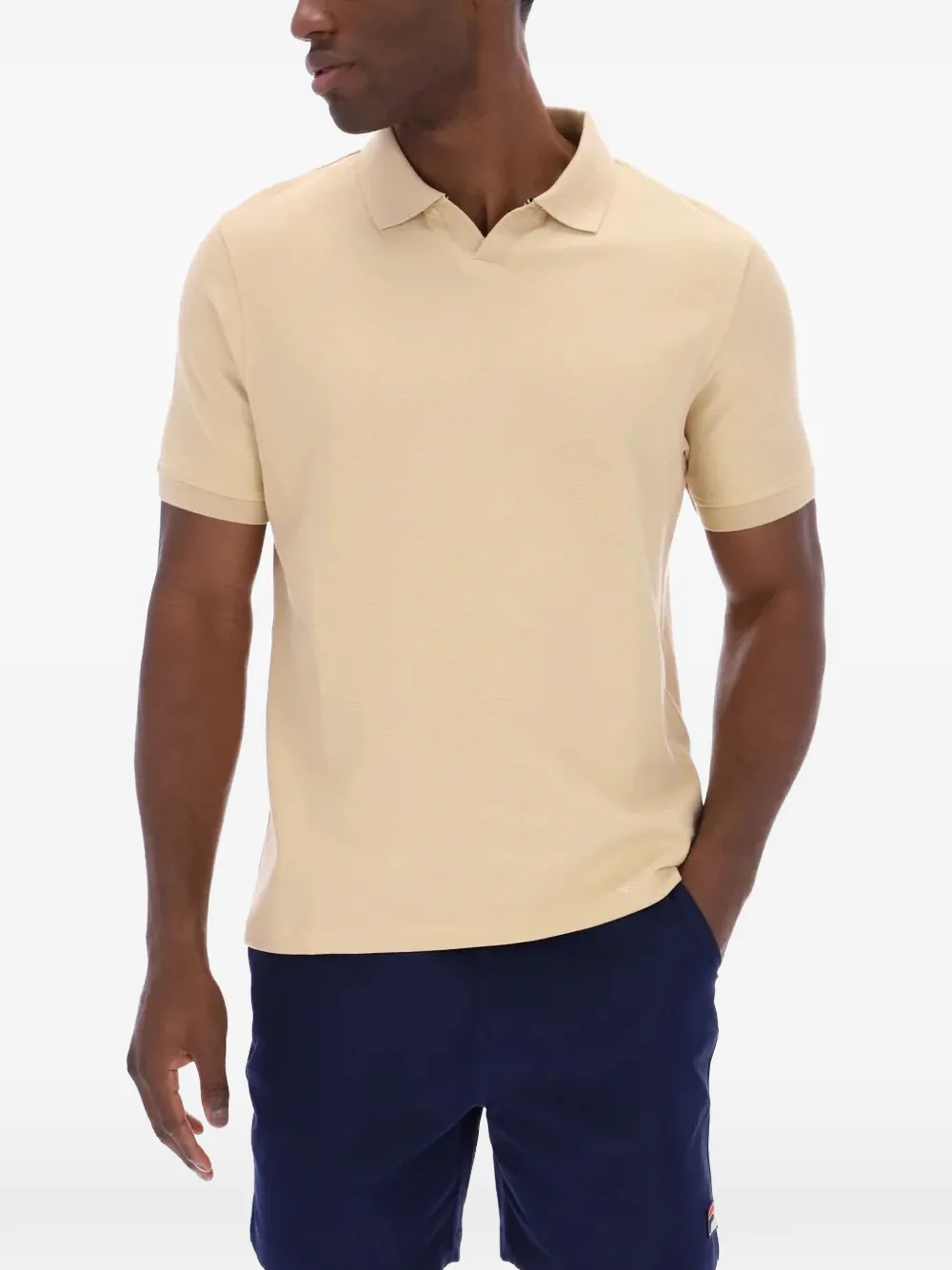 Fila Tristiano T-shirt met logopatch en korte mouwen Beige