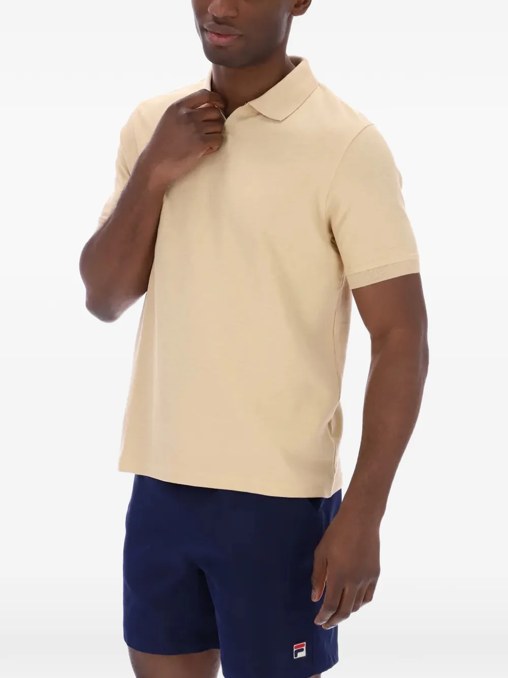 Fila Tristiano T-shirt met logopatch en korte mouwen Beige