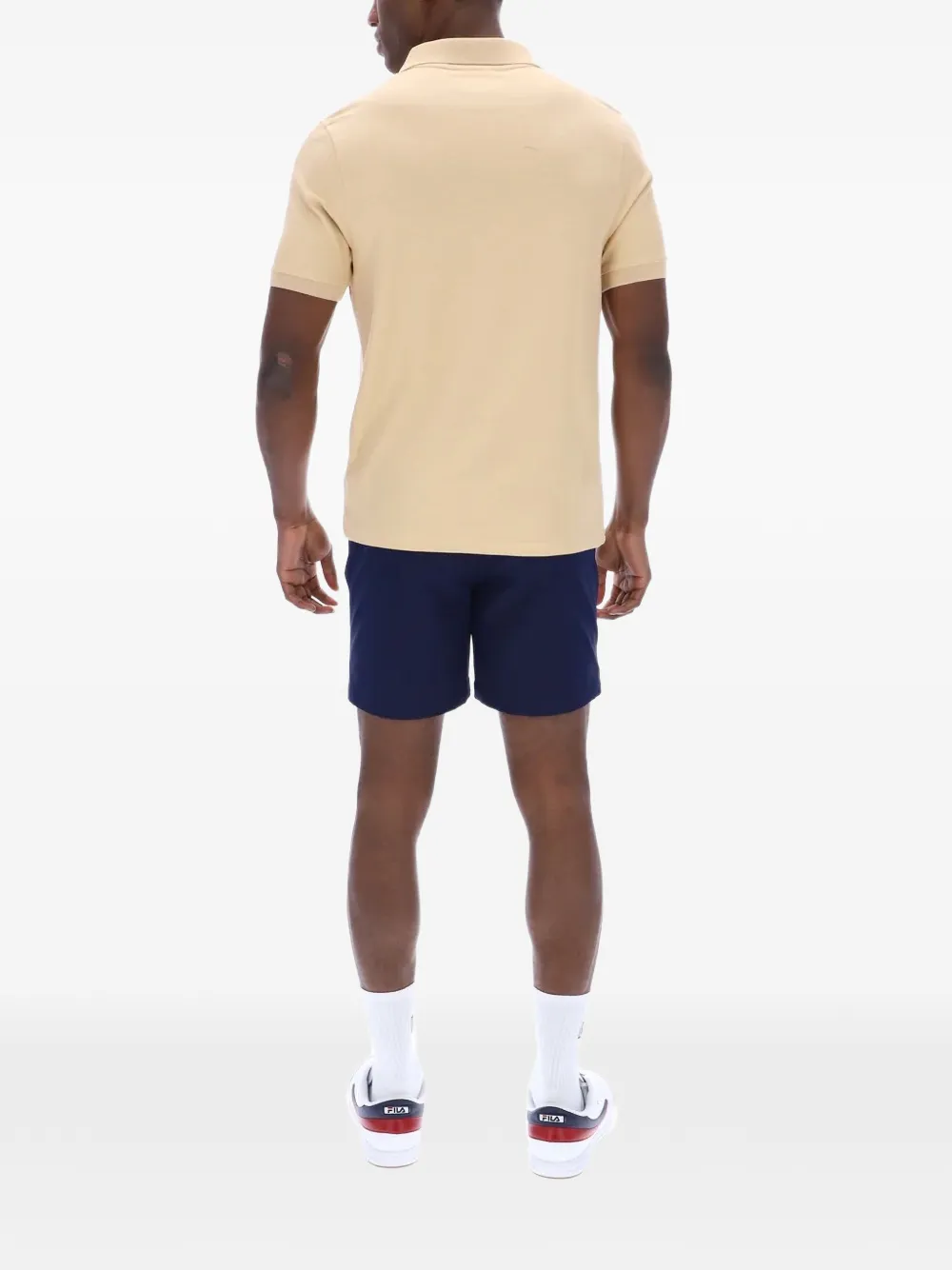 Fila Tristiano T-shirt met logopatch en korte mouwen Beige