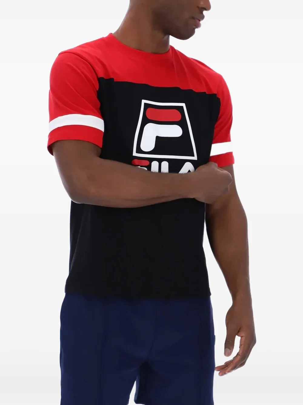 Fila Damon T-shirt met logoprint Zwart