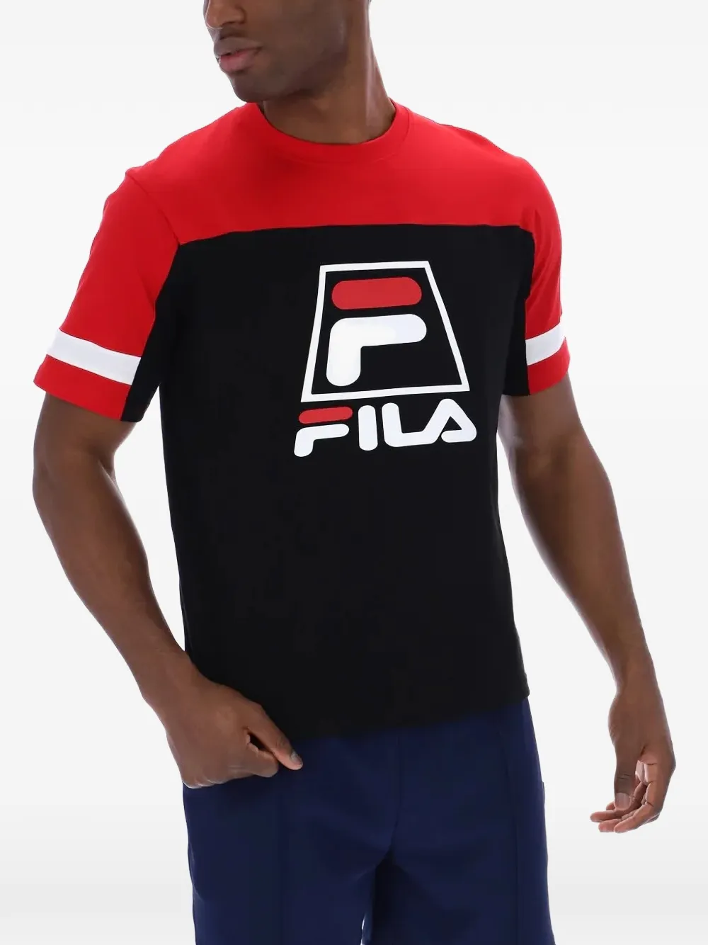 Fila Damon T-shirt met logoprint Zwart