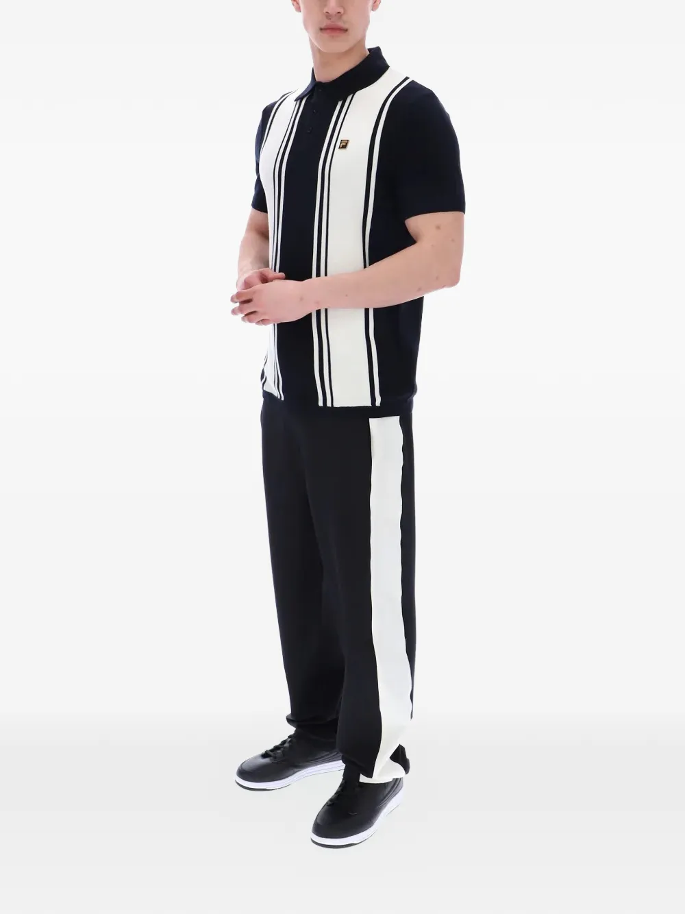 Fila Buddy Bowling poloshirt met verticale streep Zwart