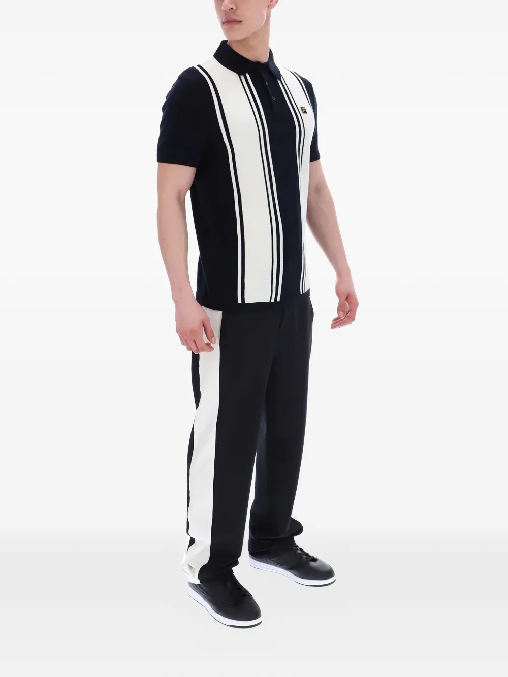 Fila Buddy Bowling poloshirt met verticale streep Zwart