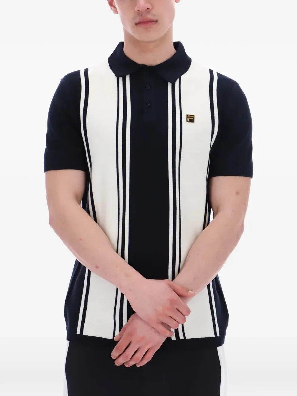 Fila Buddy Bowling poloshirt met verticale streep Zwart