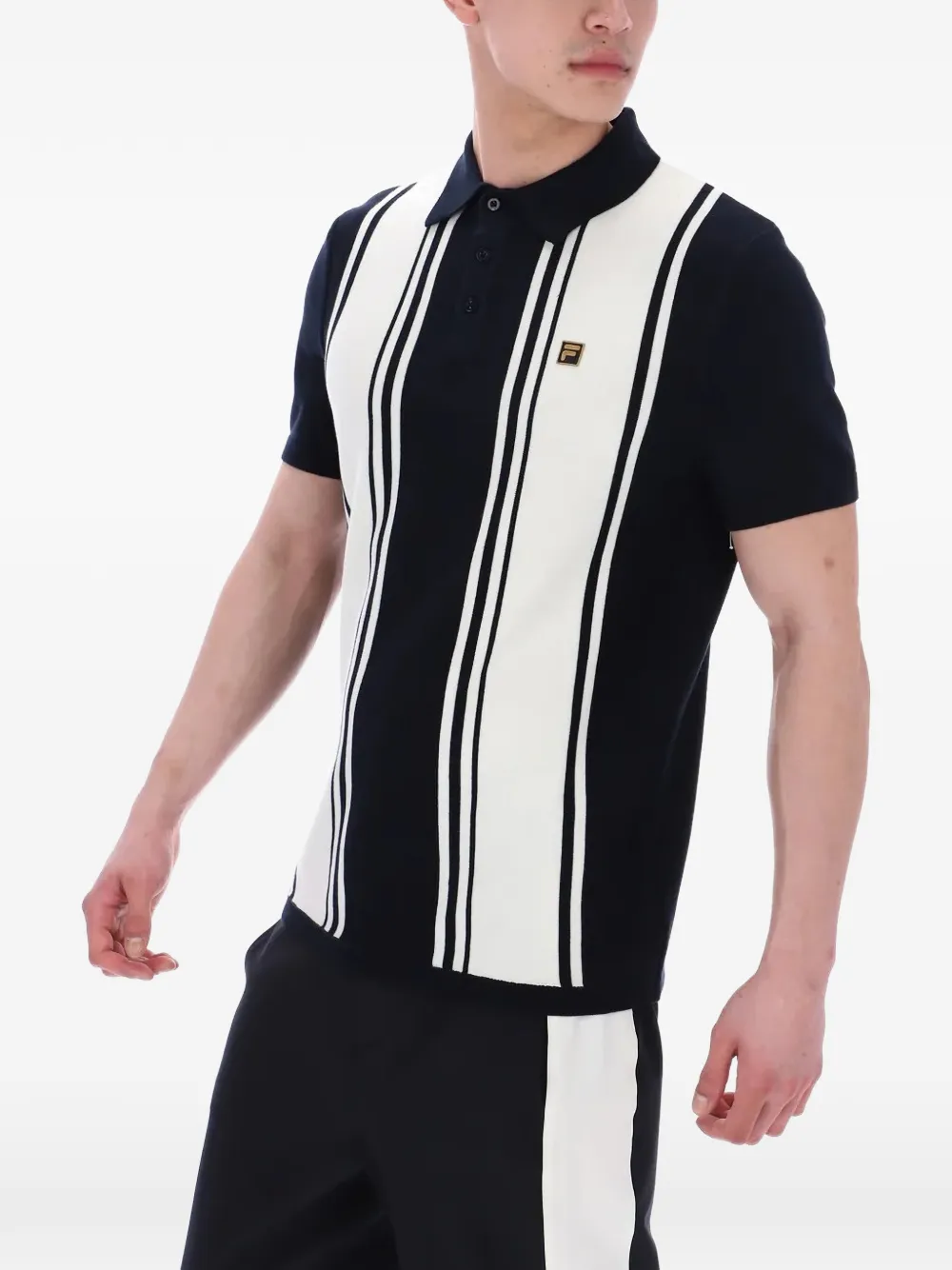 Fila Buddy Bowling poloshirt met verticale streep Zwart