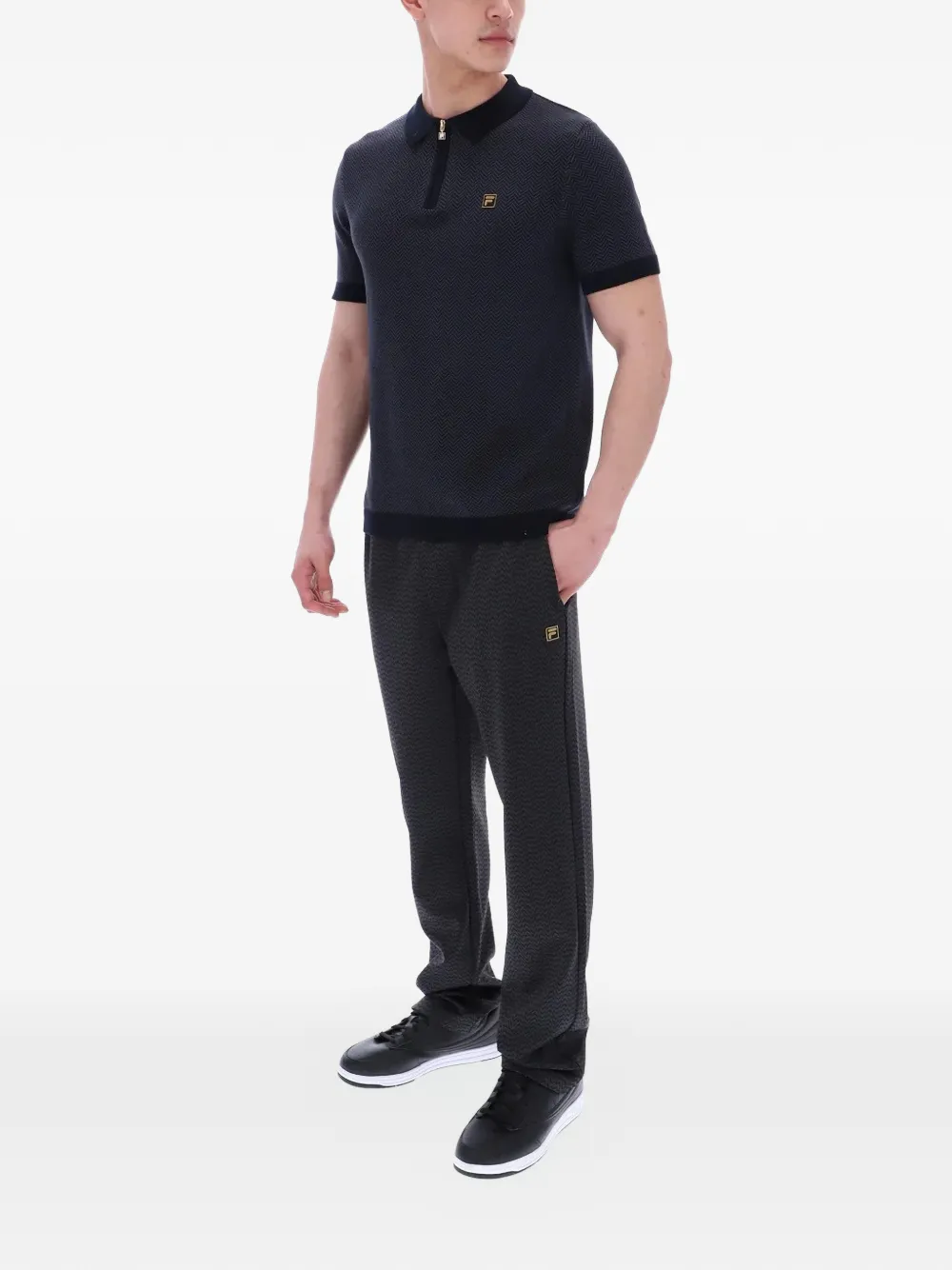 Fila Marty poloshirt met ritssluiting Zwart